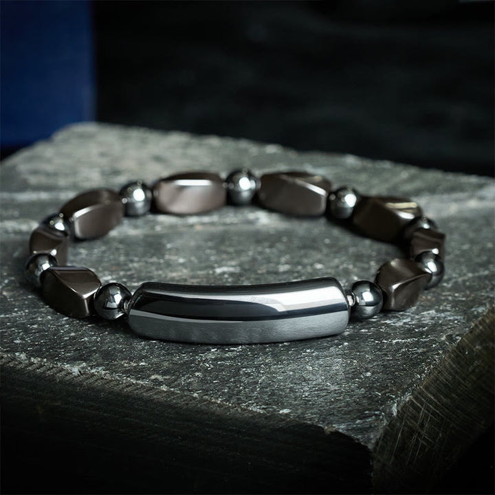 Buddha Stones Pulsera minimalista de cuentas de hematita con conexión a tierra y gran poder - image 3