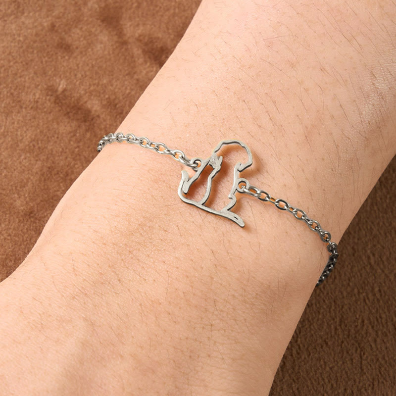 Buddha Stones Pulsera con colgante minimalista de acero de titanio para perro y gato, cadena protectora - image 8