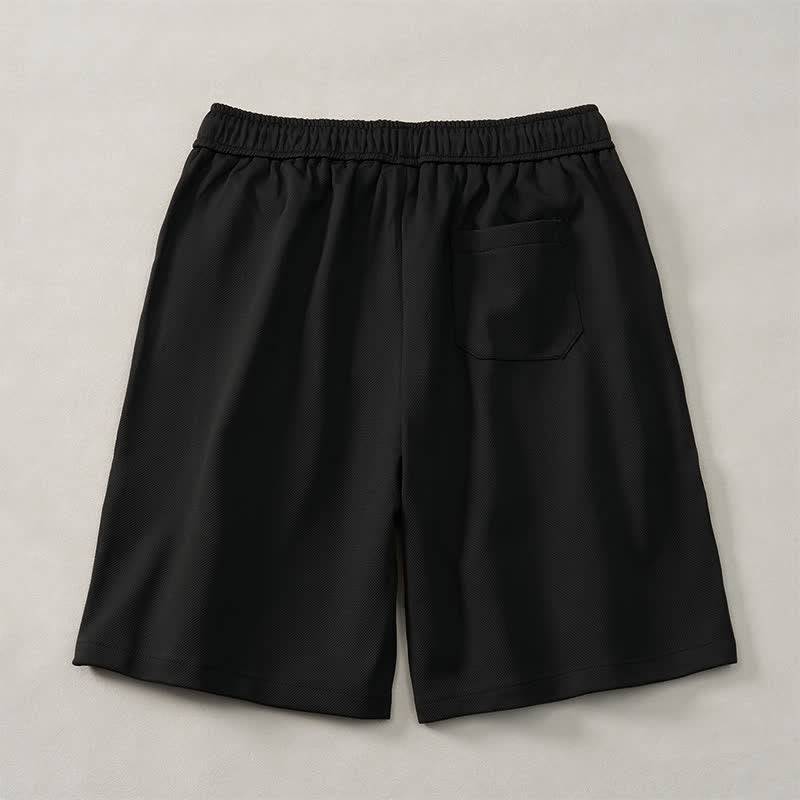 Buddha Stones Pantalones cortos de verano estilo bohemio para hombre con cintura elástica, cordón ajustable, ribete geométrico y bolsillos. - image 9