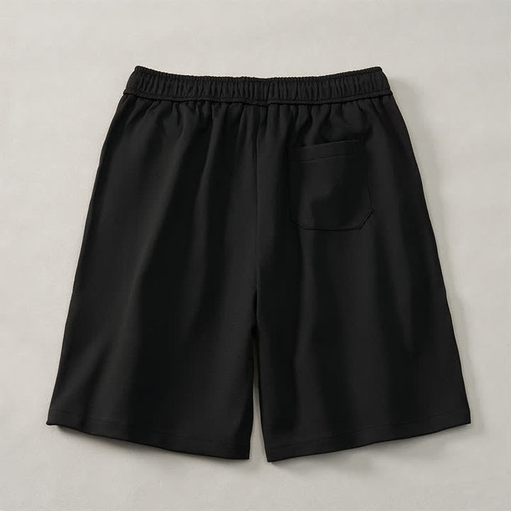 Buddha Stones Pantalones cortos de verano estilo bohemio para hombre con cintura elástica, cordón ajustable, ribete geométrico y bolsillos. - image 9