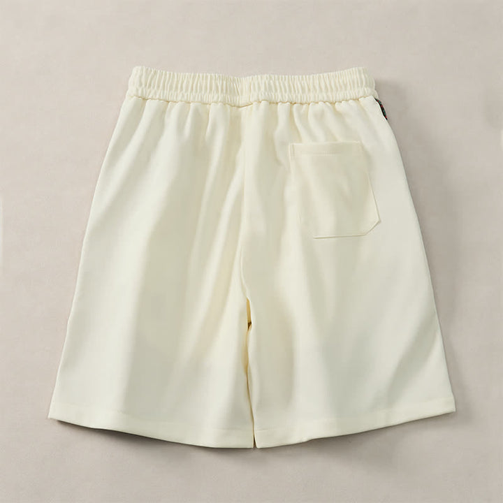 Buddha Stones Pantalones cortos de verano estilo bohemio para hombre con cintura elástica, cordón ajustable, ribete geométrico y bolsillos. - image 18
