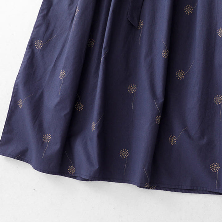 Vestido midi sin mangas con estampado de Buddha Stones en azul medianoche, diseño con cordones y bolsillos. - image 7