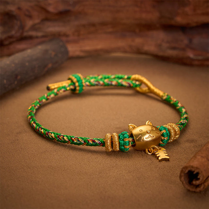Buddha Stones Pulsera de equilibrio de hilo con forma de pez gato de cobre de varios colores - image 19