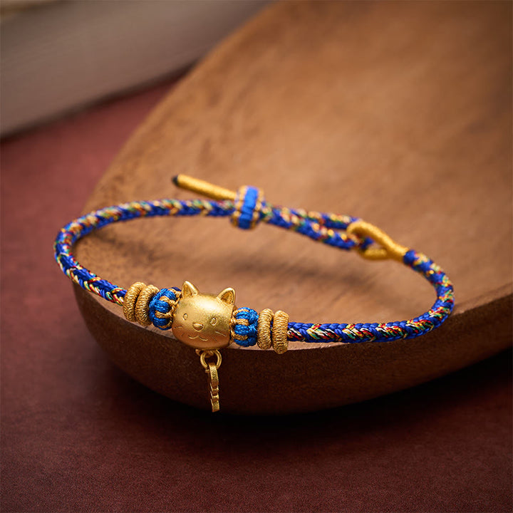 Buddha Stones Pulsera de equilibrio de hilo con forma de pez gato de cobre de varios colores - image 13