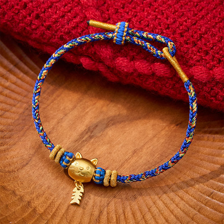 Buddha Stones Pulsera de equilibrio de hilo con forma de pez gato de cobre de varios colores - Azul (circunferencia de la muñeca: 5,5–6,3 pulgadas/14–16 cm) - image 10