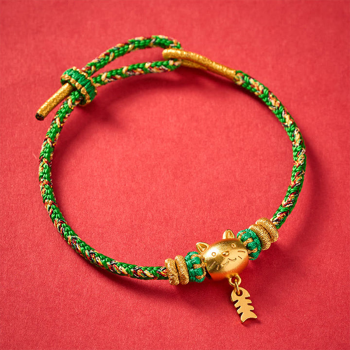 Buddha Stones Pulsera de equilibrio de hilo con forma de pez gato de cobre de varios colores - image 16