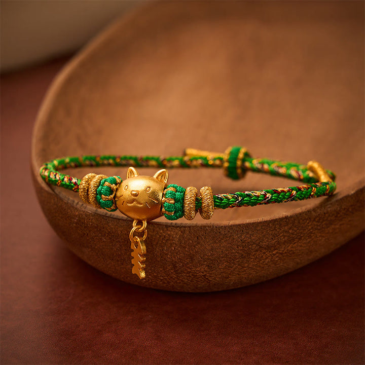 Buddha Stones Pulsera de equilibrio de hilo con forma de pez gato de cobre de varios colores - image 17