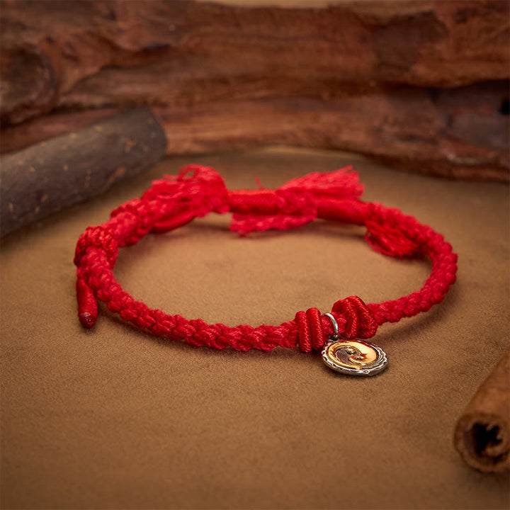 Buddha Stones Pulsera de equilibrio de hilo rojo Yin Yang de cobre - image 2