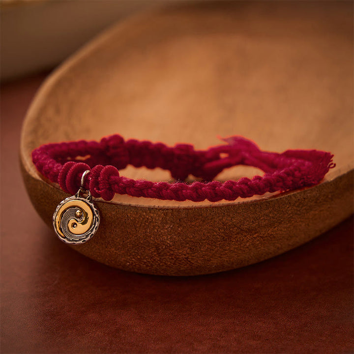 Buddha Stones Pulsera de equilibrio de hilo rojo Yin Yang de cobre - Hilo rojo oscuro - image 10