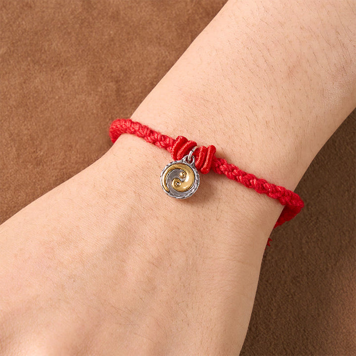 Buddha Stones Pulsera de equilibrio de hilo rojo Yin Yang de cobre - image 4