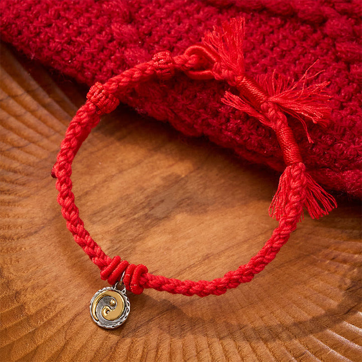 Buddha Stones Pulsera de equilibrio de hilo rojo Yin Yang de cobre - Cuerda roja - image 0
