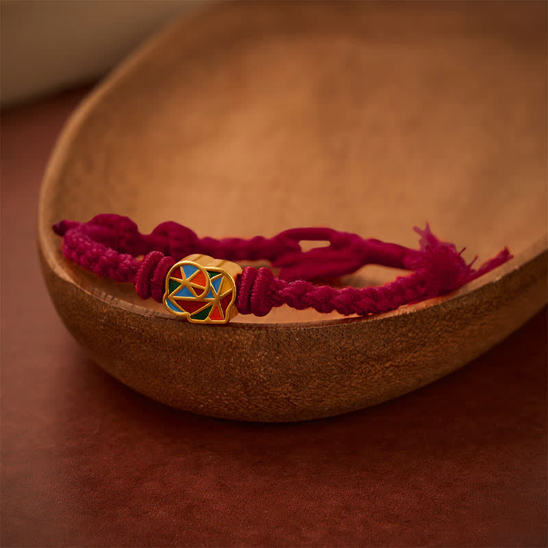 Buddha Stones Pulsera ajustable de equilibrio de cuerda roja con elefante del Tíbet - Rojo oscuro (circunferencia de la muñeca: 5,5–6,7 pulgadas/14–17 cm) - image 9