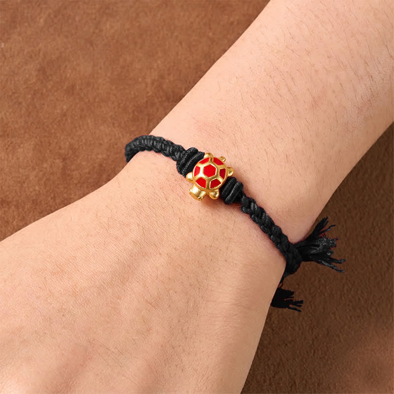 Buddha Stones Pulsera ajustable Longevity Turtle Red String Balance Tibet - image 13