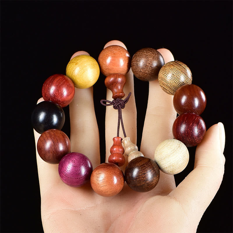 Pulsera de meditación de bendición Mala de madera de wengué con 108 Buddha Stones - Pulsera de 18 mm - image 9
