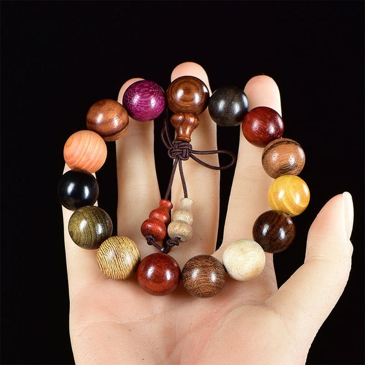 Pulsera de meditación de bendición Mala de madera de wengué con 108 Buddha Stones - Pulsera de 15 mm - image 10