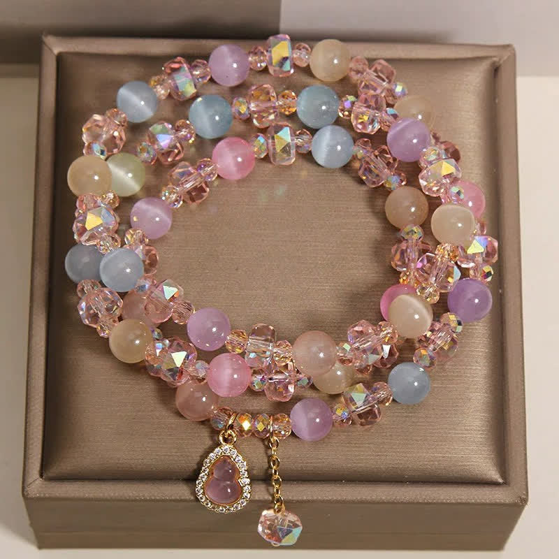 Buddha Stones Pulsera multicolor de cuentas de calabaza ojo de gato - image 7