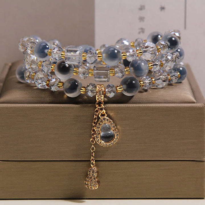 Buddha Stones Pulsera Harmony de triple vuelta con dije de calabaza de ágata de caramelo - Ágata de caramelo (Esperanza ♥ Equilibrio) - image 0