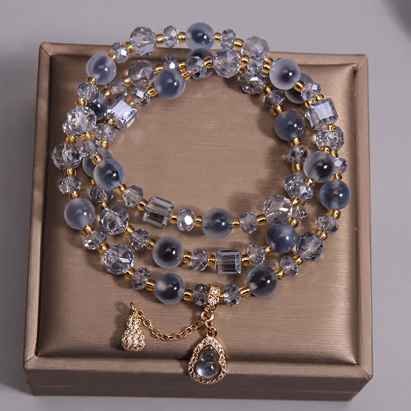 Buddha Stones Pulsera Harmony de triple vuelta con dije de calabaza de ágata de caramelo - image 4