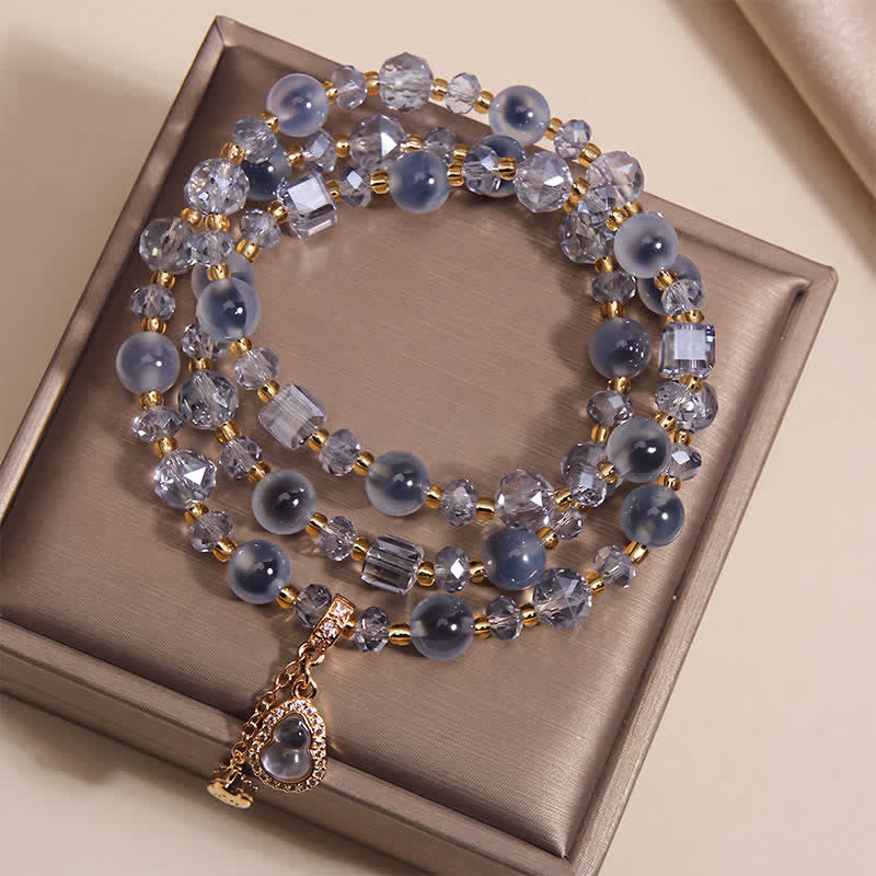 Buddha Stones Pulsera Harmony de triple vuelta con dije de calabaza de ágata de caramelo - image 7
