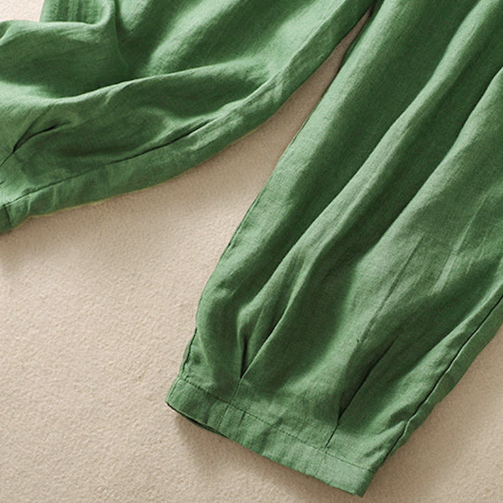 Pantalones harem de verano para mujer con cordón ajustable y bolsillos , de Buddha Stones. - image 11