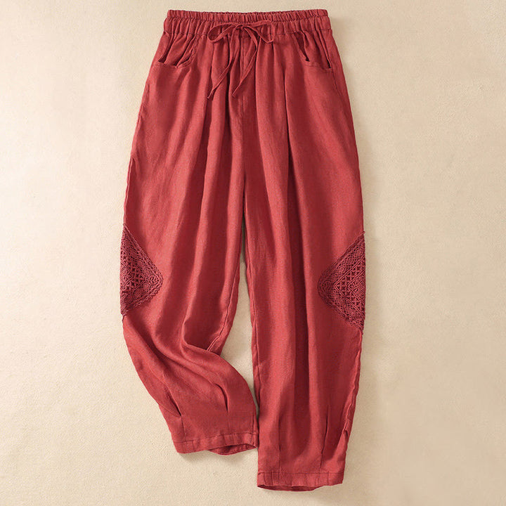 Pantalones harem de verano para mujer con cordón ajustable y bolsillos , de Buddha Stones. - Tomate - US8-10，UK/AU12-14，EU40-42 (2XL) - image 17