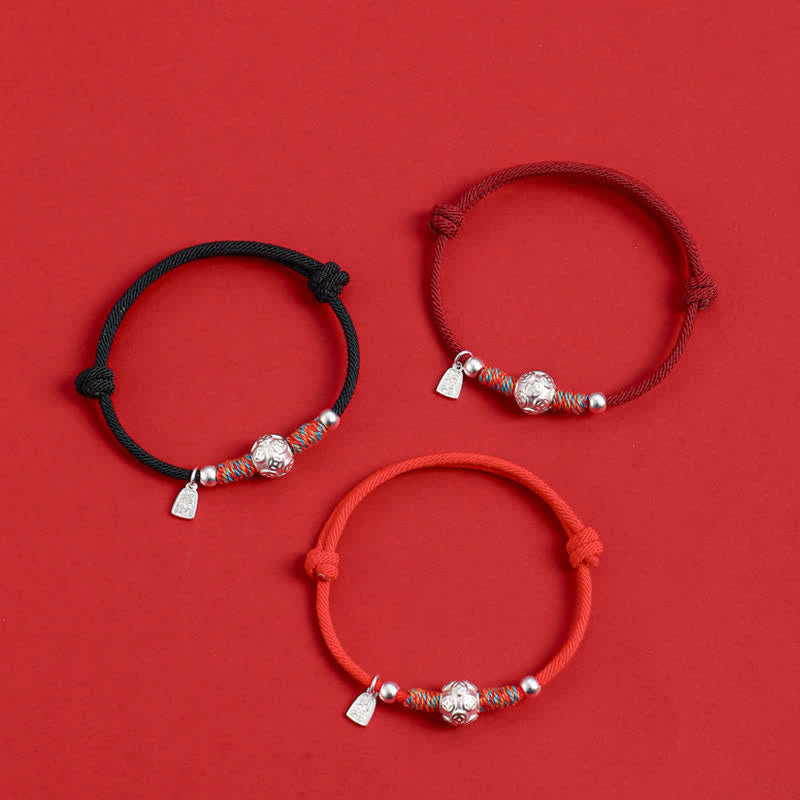 Buddha Stones Pulsera de protección tejida a mano con hilo rojo de plata de ley 999 - image 24