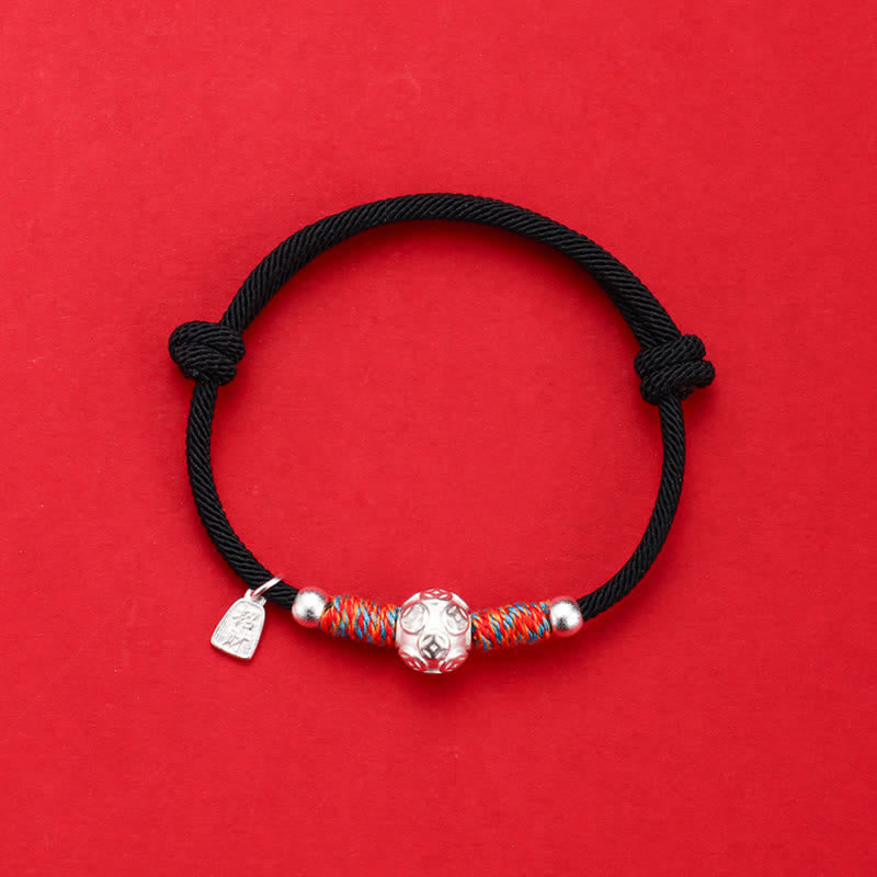 Buddha Stones Pulsera de protección tejida a mano con hilo rojo de plata de ley 999 - image 21