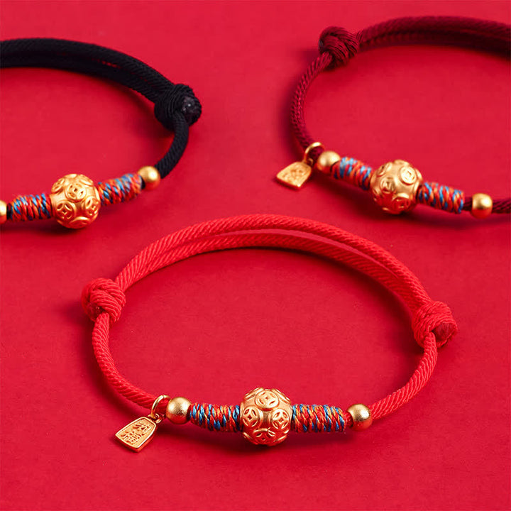 Buddha Stones Pulsera de protección tejida a mano con hilo rojo de plata de ley 999 - image 0