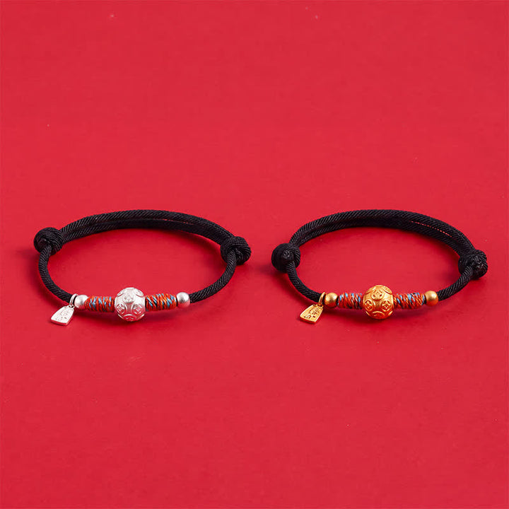 Buddha Stones Pulsera de protección tejida a mano con hilo rojo de plata de ley 999 - image 22