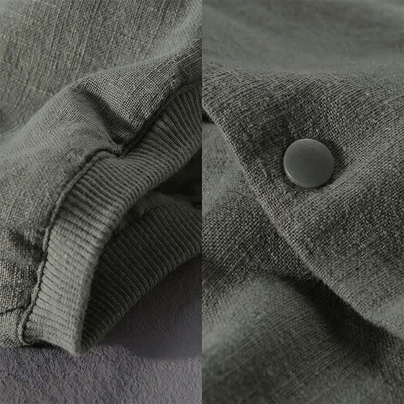 Buddha Stones Chaqueta informal minimalista de primavera para hombre, con botones y bolsillos. - image 17