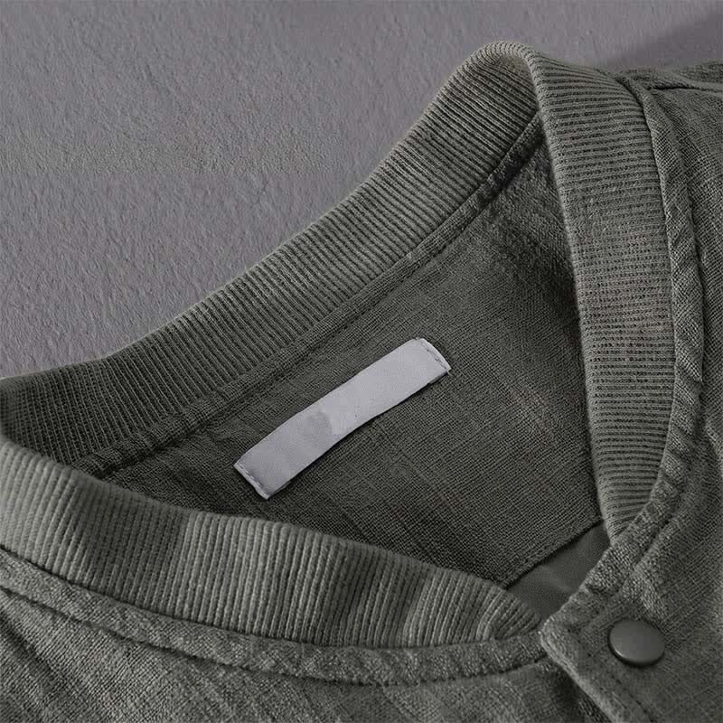 Buddha Stones Chaqueta informal minimalista de primavera para hombre, con botones y bolsillos. - image 16