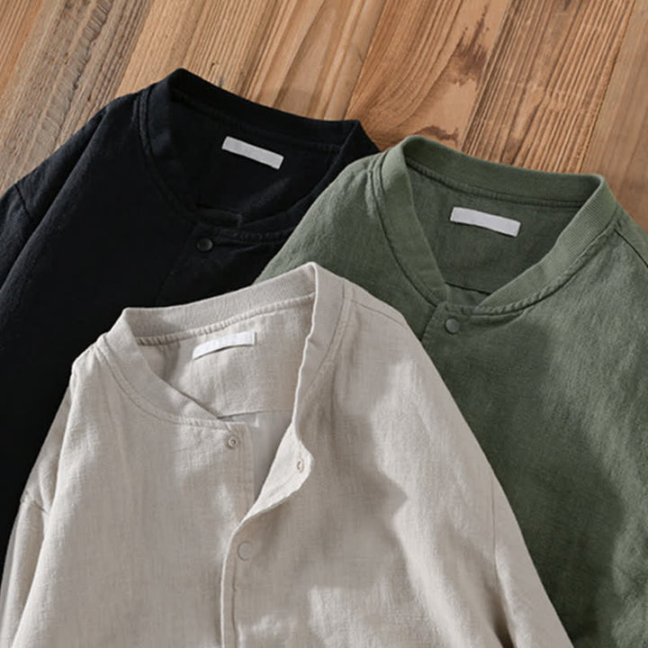 Buddha Stones Chaqueta informal minimalista de primavera para hombre, con botones y bolsillos. - image 21