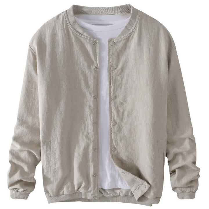 Buddha Stones Chaqueta informal minimalista de primavera para hombre, con botones y bolsillos. - image 1