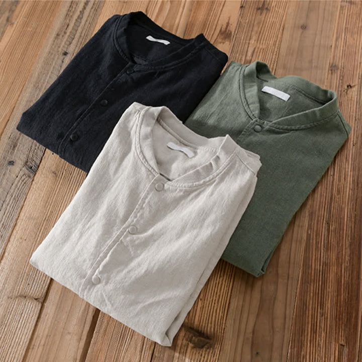 Buddha Stones Chaqueta informal minimalista de primavera para hombre, con botones y bolsillos. - image 19