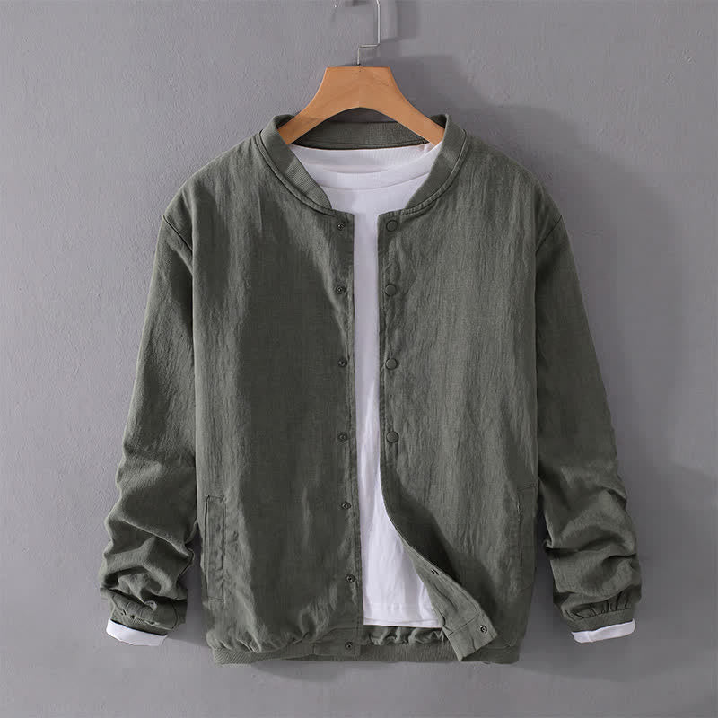 Buddha Stones Chaqueta informal minimalista de primavera para hombre, con botones y bolsillos. - image 15