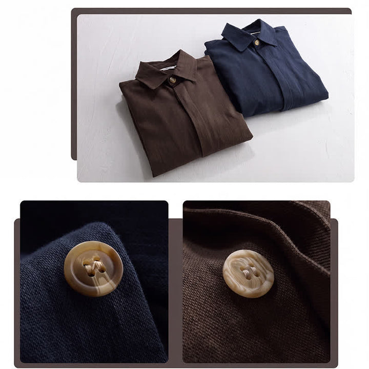 Buddha Stones Chaqueta de lino lisa para hombre, estilo vintage, con botones y bolsillos, ideal para otoño. - image 20