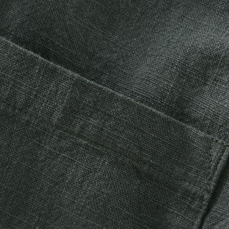 Buddha Stones Chaqueta informal minimalista de ramio liso para hombre, con botones y bolsillos, ideal para otoño. - image 6