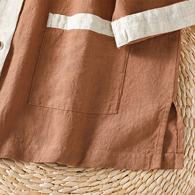 Buddha Stones Camisa de manga corta para mujer, estilo casual de verano, con botones y bolsillo de parche. - image 16