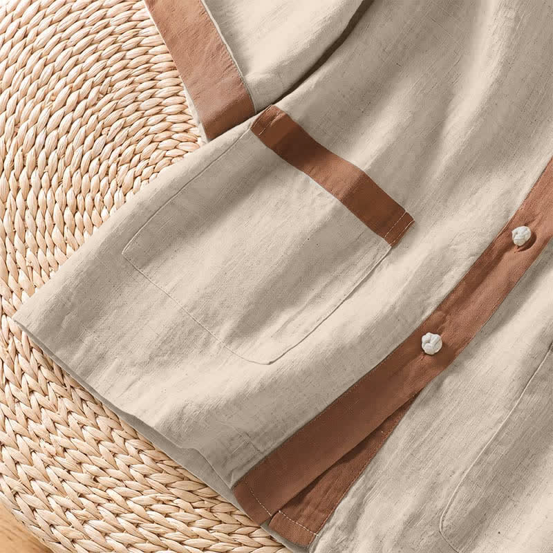 Buddha Stones Camisa de manga corta para mujer, estilo casual de verano, con botones y bolsillo de parche. - image 6