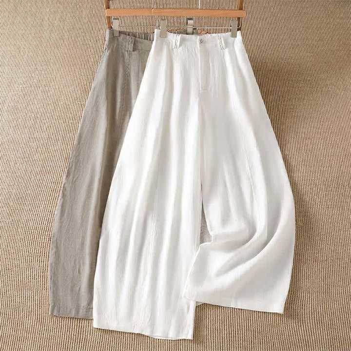 Buddha Stones Pantalones tobilleros informales de primavera/verano con cremallera, color liso, para mujer, pierna ancha y bolsillo. - image 16