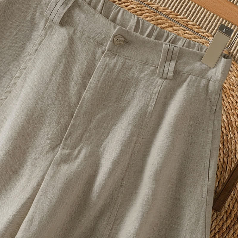 Buddha Stones Pantalones tobilleros informales de primavera/verano con cremallera, color liso, para mujer, pierna ancha y bolsillo. - image 6