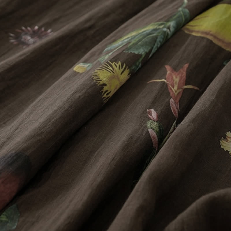 Buddha Stones Pantalones tobilleros bohemios florales para mujer, ideales para primavera y verano. Pantalones de pierna ancha con bolsillos. - image 20