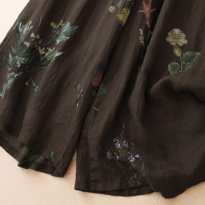 Buddha Stones Pantalones tobilleros bohemios florales para mujer, ideales para primavera y verano. Pantalones de pierna ancha con bolsillos. - image 21