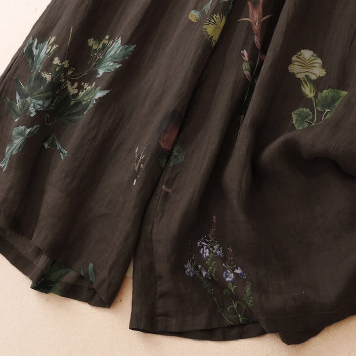 Buddha Stones Pantalones tobilleros bohemios florales para mujer, ideales para primavera y verano. Pantalones de pierna ancha con bolsillos. - image 21