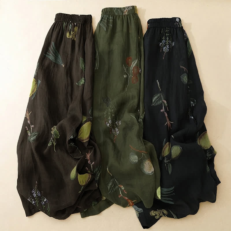 Buddha Stones Pantalones tobilleros bohemios florales para mujer, ideales para primavera y verano. Pantalones de pierna ancha con bolsillos. - image 25