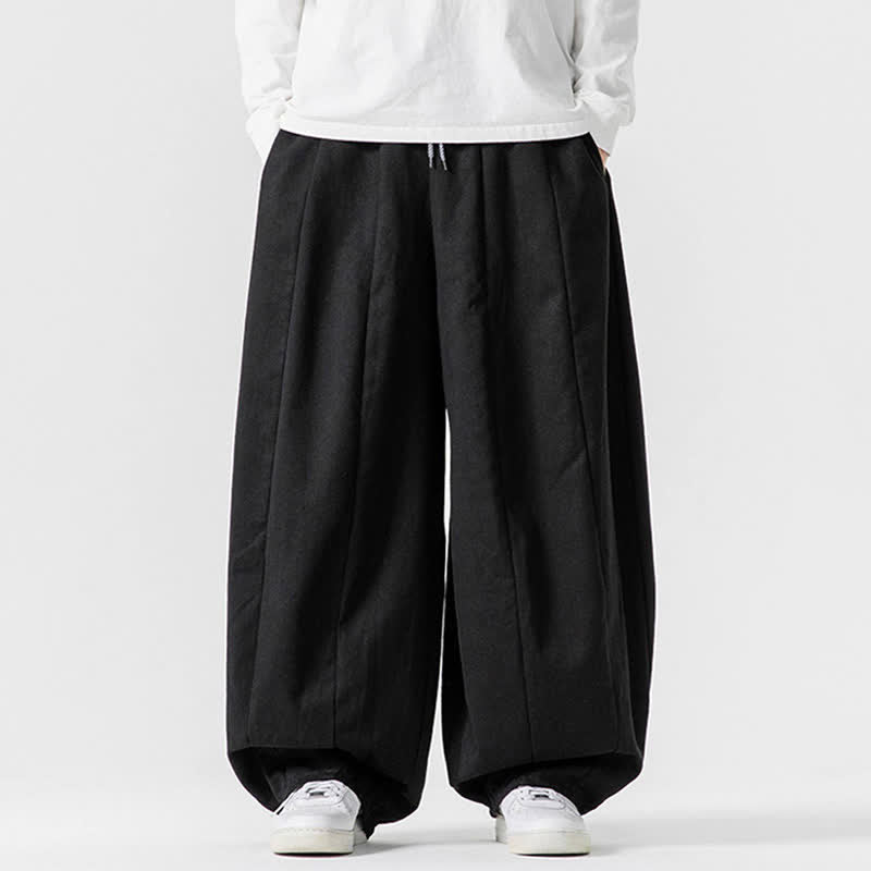 Buddha Stones Pantalones largos de algodón liso, sencillos, con cordón ajustable, estilo casual de otoño, para hombre, de pierna recta y con bolsillos. - Negro - US/UK/AU46, EU56 (5XL) - image 7