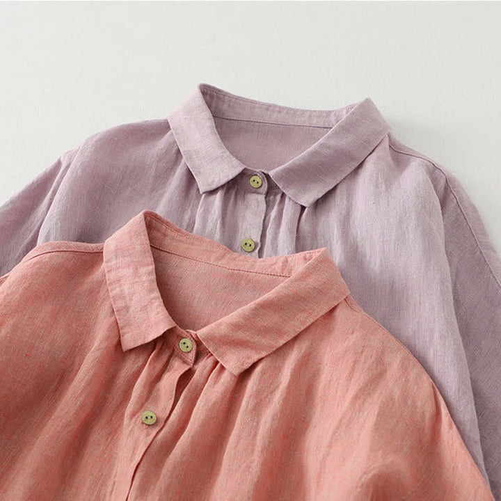 Camisa de manga corta para mujer con botones y estampado de Buddha Stones. - image 21