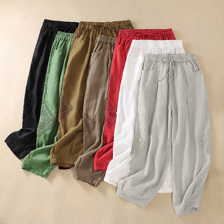 Pantalones harem de verano para mujer con cordón ajustable y bolsillos , de Buddha Stones. - image 19