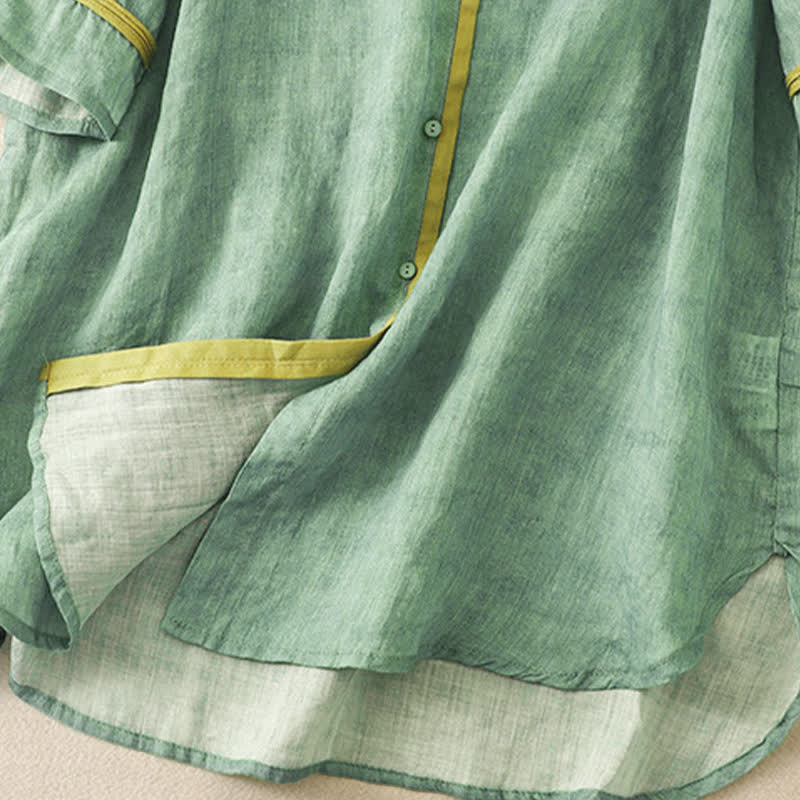 Vestido midi casual de verano con cuello alto y mangas tres cuartos, diseño de Buddha Stones y bordados. - image 3