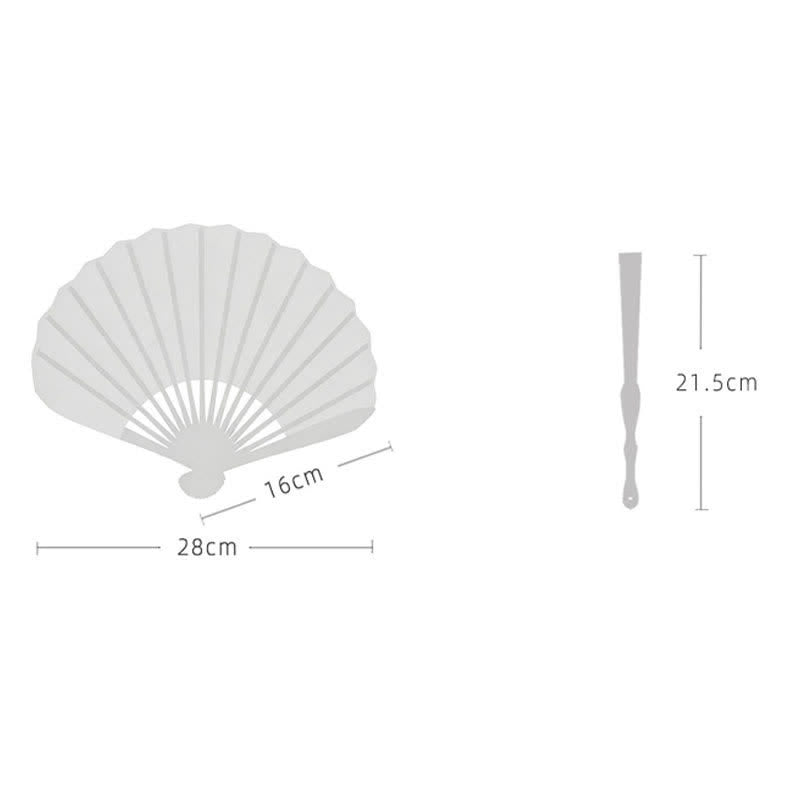 Buddha Stones Abanico plegable de bambú con estampado de huellas de perro y gato, de algodón y lino, 21,5 cm - image 4